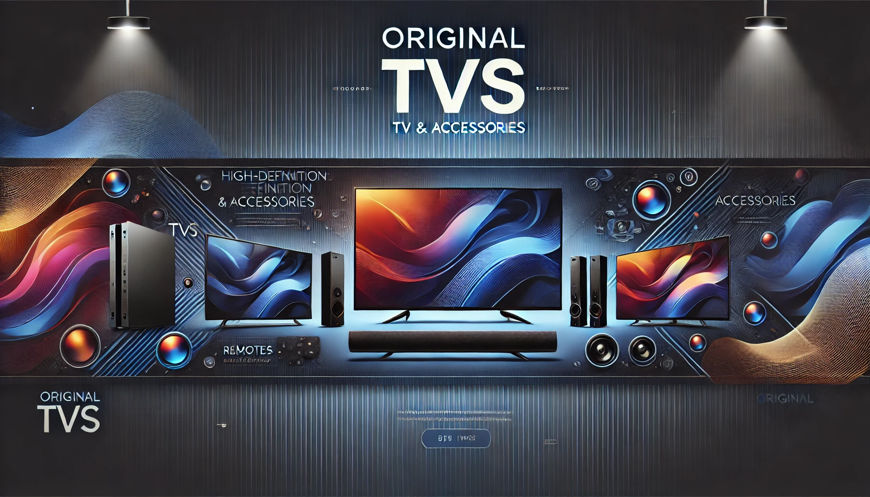 DALL·E 2025-01-04 16.52.31 - A sleek and modern website banner for an online store's 'Original TVs' category, featuring a dark or deep blue background with subtle gradients or abs